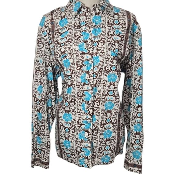 Cowgirl Hardware HAWAIIAN FLORAL LONG SLEEVE SHIRT Western Style Sz XL - Picture 1 of 14